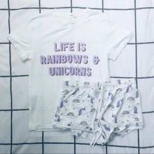 ✰ forever 21 unicorn pajama set